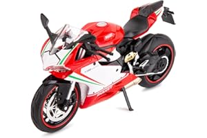 BDTCTK 1:12 Compatible for Ducati 1199 Motorcycle Toy Car, Model Car, Collection and Decoration Gift Toy for Kids Boys Girls (Red)