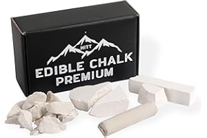HITT Premium Edible Chalk Set – 4 sorts of Chalk for eating 7oz (200 gr) - Zero Additives Organic Natural Edible Chalk Chunks - ASMR Food