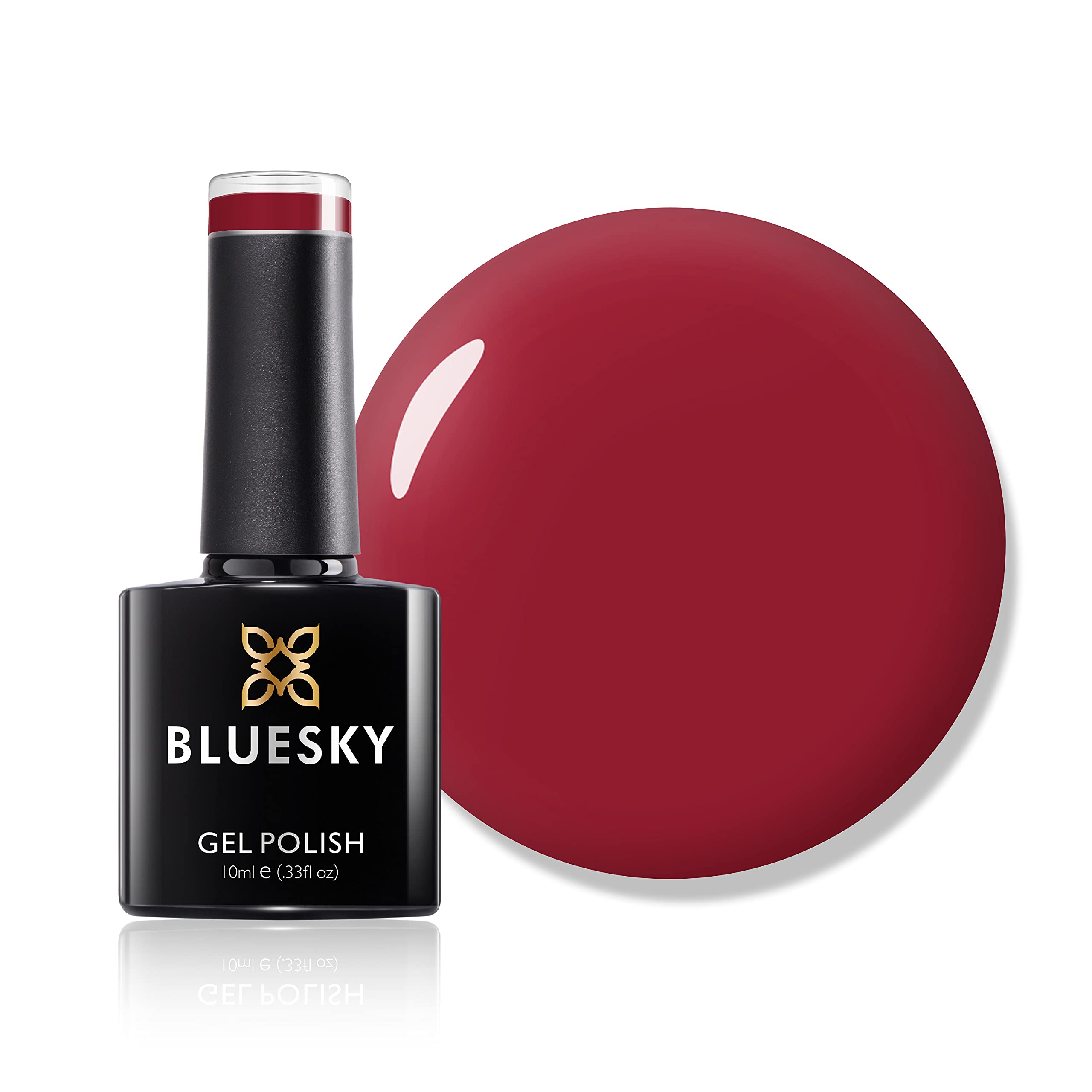 Bluesky Gel Nail Polish, Crimson Red A045, Crimson, Dark, Red, Long Lasting, Chip Resistant, 10 ml (Requires Drying Under UV LED Lamp)