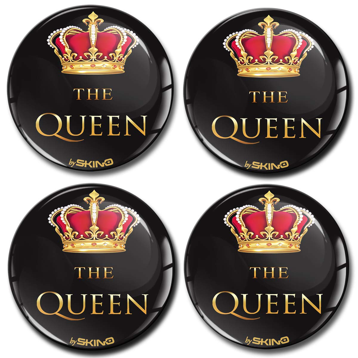 Biomar Labs® 4 x 55mm 3D Domed Car Wheel Centre Rims Hub The Queen Stickers Decals For Caps Vehicle Auto Tuning Emblem A 4955