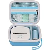 Label Maker Case for Memoking T02/ for Phomemo M02/ M02S/ M02 Pro/ Q30S/ for Nelko PM230/ for Anycash/for Ponek Mini Pocket Printer, Portable Sticker Paper Storage Holder - Box Only (Blue)