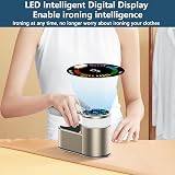 PKBD Travel Iron Handheld Clothes Steamer 1200W LED Screen 6 Steam Levels Gold view 6