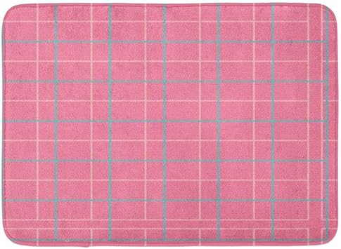 Grau karierte Badezimmerteppiche, bunte karierte heiße rosa abstrakte