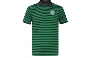 CELTIC F.C. Celtic FC Official Soccer Gift Mens Yarn Dye Marl Striped Polo Shirt
