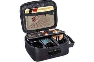 SafeDelux Smell Proof Bag with Combination Lock – Large Smell Proof Container with Activated Carbon Lining & Dividers, Odorless Travel Organizer for Home, Work & Gifts