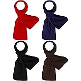 Handepo 4 Pcs Warm Winter Scarf Unisex Polyester Fleece Scarf Multi Color Cold Weather Neck Scarves for Men Women, 4 Colors