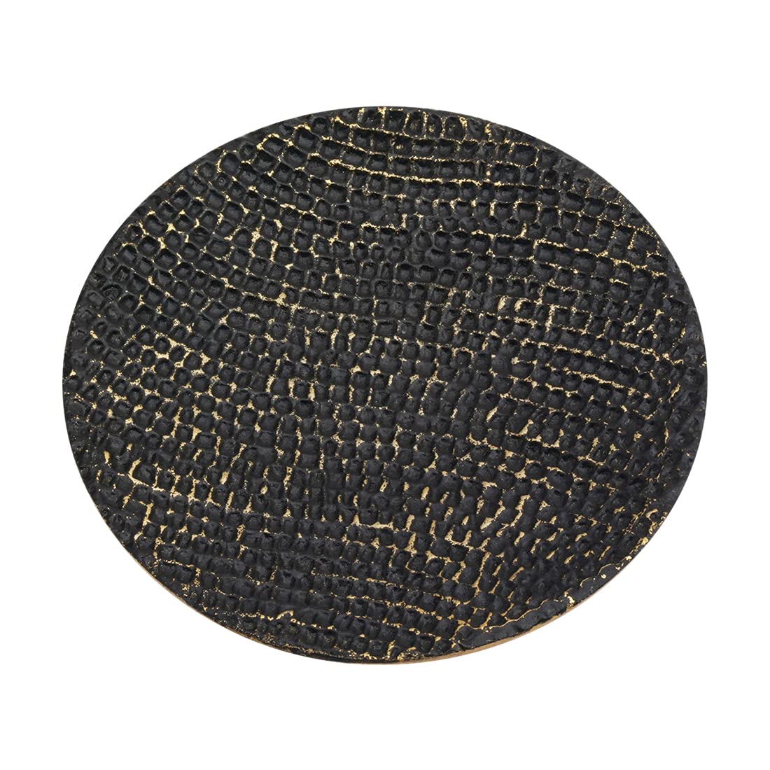 NKlaus Candle Plate Aluminium black - gold Ø 12cm Coaster Candle Holder Saucer 10356