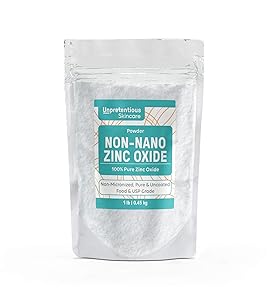 Non-Nano Zinc Oxide, 1 lb. by Unpretentious Skincare, is Naturally Occurring, Pure & Uncoated, Perfect for DIY Sunscreens & Ointments, Packaged in a Convenient Resealable Bag for Storage