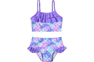 LIFAKY Little Girls Two Piece Mermaid Bikini Set Ruffle Adjustable Summer Beach Bathing Swimsuit 3-7 Years for Kids