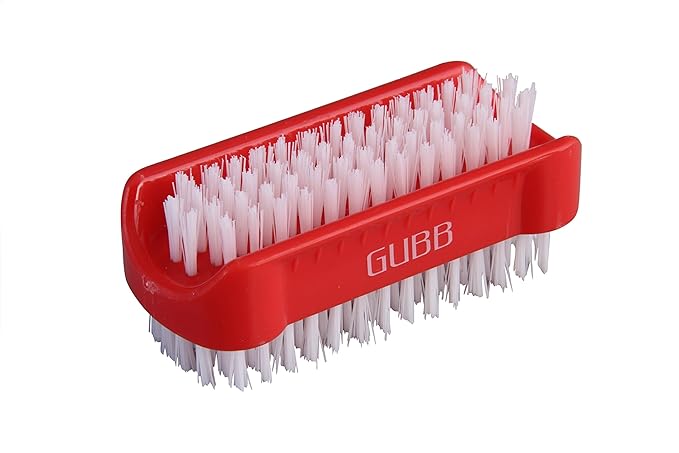 GUBB USA Nail and Foot Cleaning Plastic Brush for Pedicure (Red)
