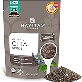 Navitas Organics Chia Seeds – For Chia Pudding, Smoothies, Baking, Salads & More – Omega 3, Fiber, Minerals - USDA Organic, N