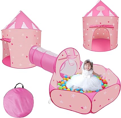 play tent with tunnel and ball pit