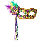 Rthjsfj Mask with Feathers for Women, Masquerade Venetian Carnivals Halloween Cosplay Party Accessories