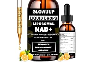 GLOWUUP NAD Supplements for Women & Men, Liposomal NAD Nicotinamide Riboside Resveratrol 900mg w. B3 Vitamin Quercetin TMG, Liquid Resveratrol NAD Plus Supplement for Anti-Aging Energy Focus Longevity