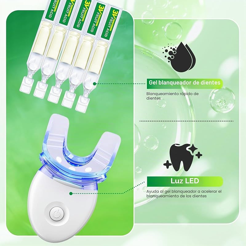 Kit Profissional de Branqueamento Dentário, Kit de Branqueamento Caseiro, Gel Branqueador 10*, Branqueamento Dentário Indolor e Seguro para Esmalte, Remoção Eficaz de Manchas de Café/Chá