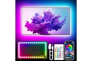 Tyute TV LED Backlights Strip,16.4ft LED Lights Strip for 56-80 inch TV, RGB Color Changing Led TV Light with Remote,Music Sy