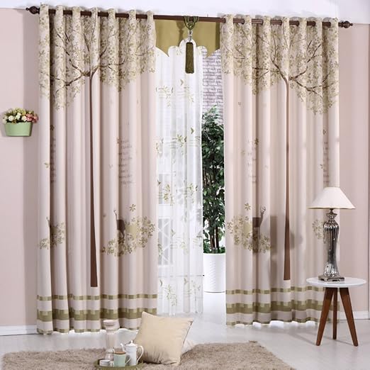 Gardinen Grun Gedruckten Lichtvorhange Wohnzimmer Schlafzimmer Vorhange In Der Studie A 300x260cm 118x102inch Amazon De Kuche Haushalt