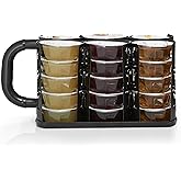 Bartesian Fridge Cocktail Capsule Carrier - Portable Storage Organizer for 30 Mixology Capsules - Stainless Steel Refrigerator Rack Dispenser for Cocktail Maker Machine - 10.5" x 5" x 5"