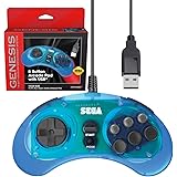 Retro-Bit Official Sega Genesis USB Controller 8-Button Arcade Pad for Sega Genesis Mini, Nintendo Switch, PC, Mac, Steam, Re