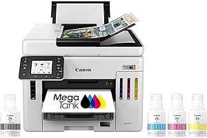 Canon Megatank GX7120 Wireless All-in-One Printer, Print, Copy, Scan and Fax with 2.7" LCD Touch Screen and Auto Document Feeder, White