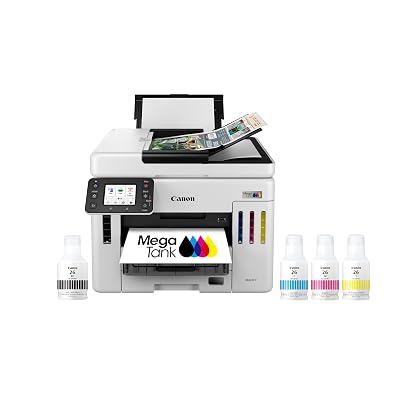 Canon Megatank GX7120 Wireless All-in-One Printer, Print, Copy, Scan and Fax with 2.7" LCD Touch Screen and Auto Document Feeder, White