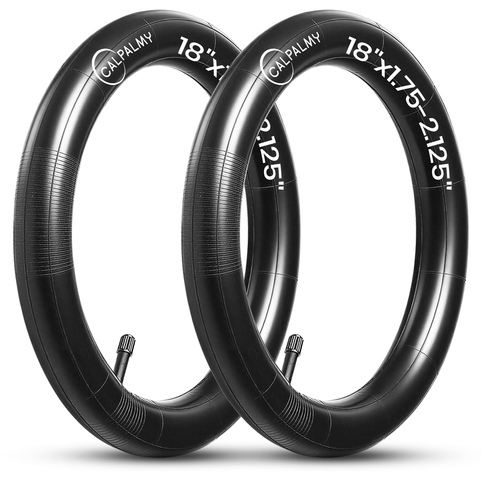Photo 1 of CALPALMY (2-Pack) 18 Inch Bike Inner Tubes - 18" x 1.75/1.95/2.125" Bicycle Inner Tubes with 32mm Schrader Valve - Compatible with Kids' BMX & Mountain Bikes Including RoyalBaby, COEWSKE, JOYSTAR