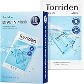 Torriden DIVE IN Hyaluronic Acid Facial Mask (10 sheets) | Deep Hydration Korean Face Sheet Mask | Panthenol & Allantoin | Korean Skincare Mask
