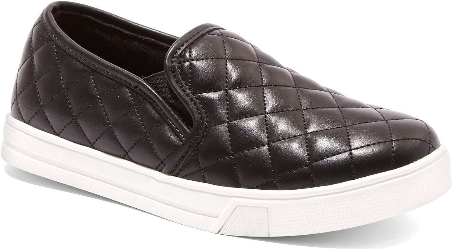 women's black quilted slip on sneakers