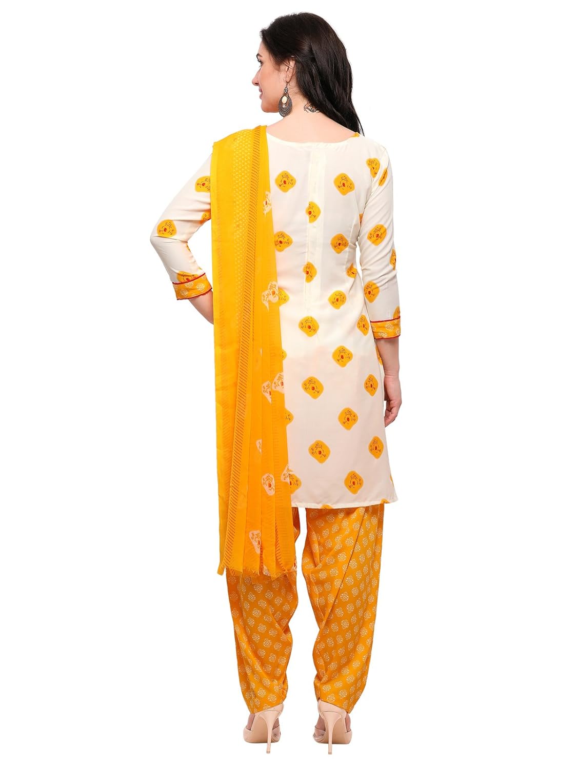 varayu women's crepe unstitched dress material with dupatta