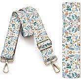 AIOGPD Purse Strap Replacement Crossbody, 3.8cm Wide Shoulder Strap Adjustable Replacement Belt Gold Buckle, Handbag Crossbody Bag Strap Colorful Luxury Flowers