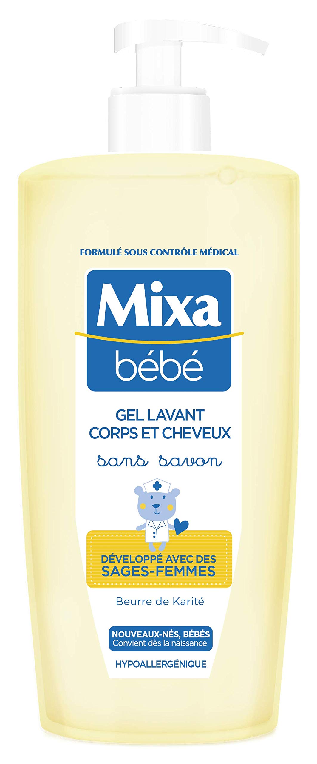 Mixa Bébé Body and Hair Wash Gel - Soap Free - 750 ml