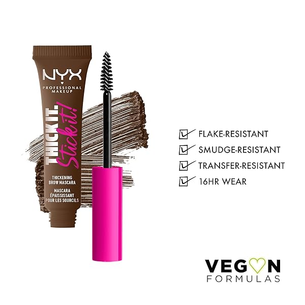 NYX PROFESSIONAL MAKEUP THICK IT STICK IT THICKENING BROW MASCARA, EYEBROW GEL – BRUNETTE