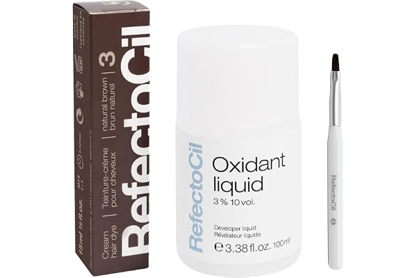 RefectoCil Eyebrow Tint Kit – Cream Brow Dye + Liquid Oxidant 3% + Brush | Professional Salon-Quality Results; Long-Lasting C