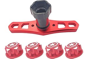 HOPLEX Aluminium Alloy Red 17mm Hex Wheel Nut with Wheel hex Sleeve Wrench Tool for Traxxas X-Maxx/E-Revo/E-Maxx/Summit Monster Truck RC Vehicle Tires