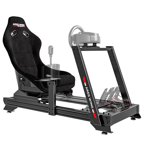 ARES WING Racing Simulator Cockpit with Racing Seat, Fully Adjustable ...