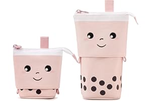 Cute Pencil Case, OLIYuMi Telescopic Pencil Pouch Stand Up Pencil Case Pencil Storage Box Stationery Organizer Makeup Bag wit