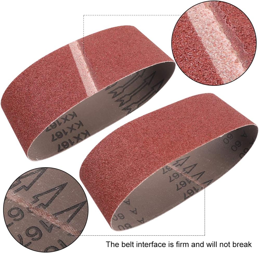 Coceca 3x18 Inches Aluminum Oxide Sanding Belt, 21 Pack Sanding Belts (3 Each of 40 60 80 120 180 240 320 Grits) for Belt Sander - - 
