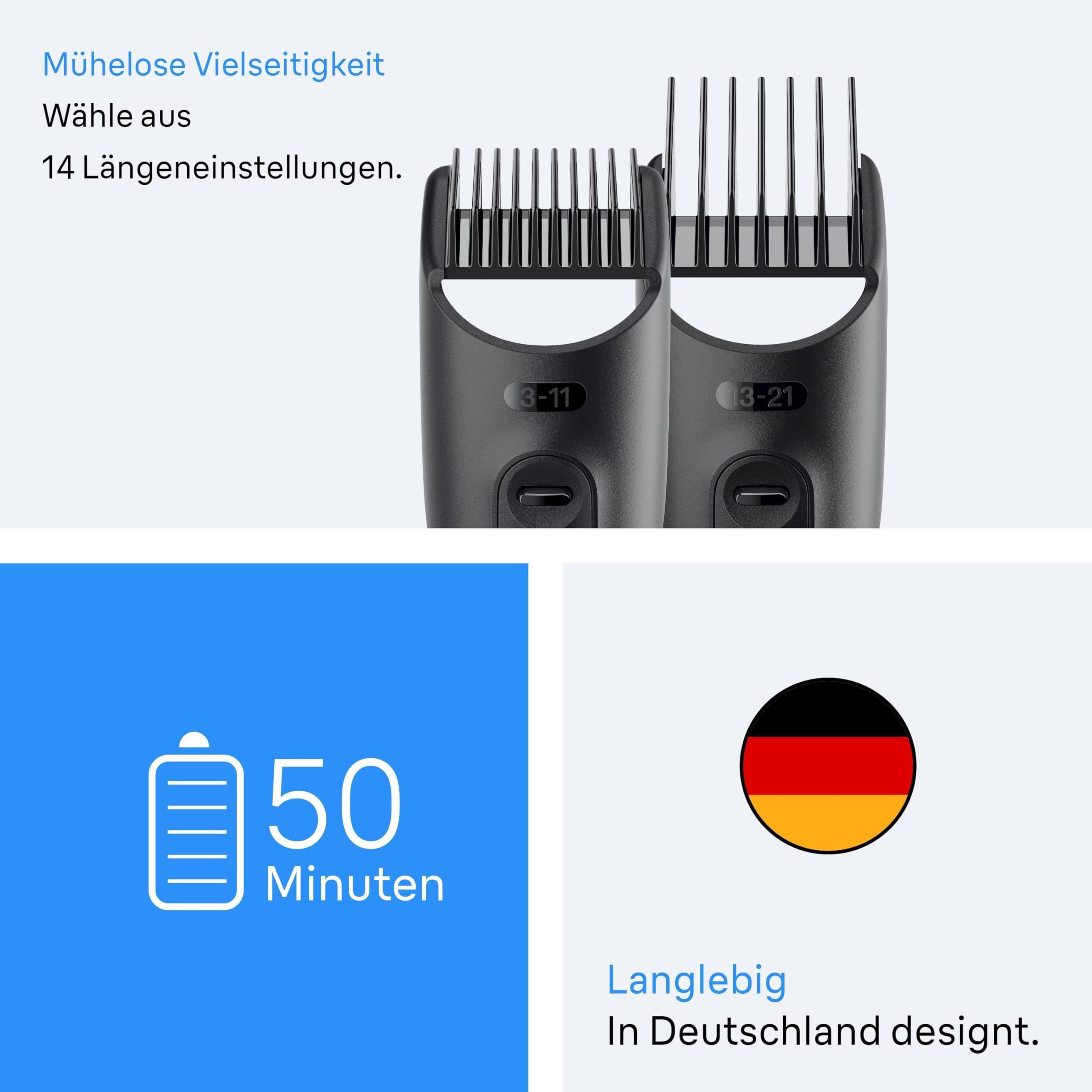 Braun All-in-One Series 3, 8-in-1 Multigroom, Barttrimmer, Haarschneider, Haarschneidemaschine für Gesicht und Kopf, 50 Min Akku, 14 Längen (3–21 mm), AIO3545, Schwarz 5