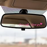 Matwsec 3 Pcs Drive Safe I Love You Sticker, Cute Car Stickers, Rearview Mirror Sticker, Automotive Decals, Car Decor for Women, Men, I Love You Gifts, Stocking Stuffers (Pink)