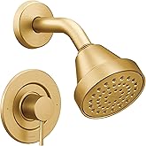 Moen Align Brushed Gold PPosi-Temp Pressure Balancing Modern Shower Trim Kit, Valve Required, T2192BG