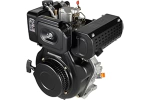LSYSGSB Diesel Engine, 10HP 406cc 4 Stroke Engine Air Cooling Single Cylinder Motor Recoil Hand Start 3600RPM Multi-Use Engine with Recoil Manual Start, Shaft 1" (25mm) Diameter (Diesel Engine, 10HP)