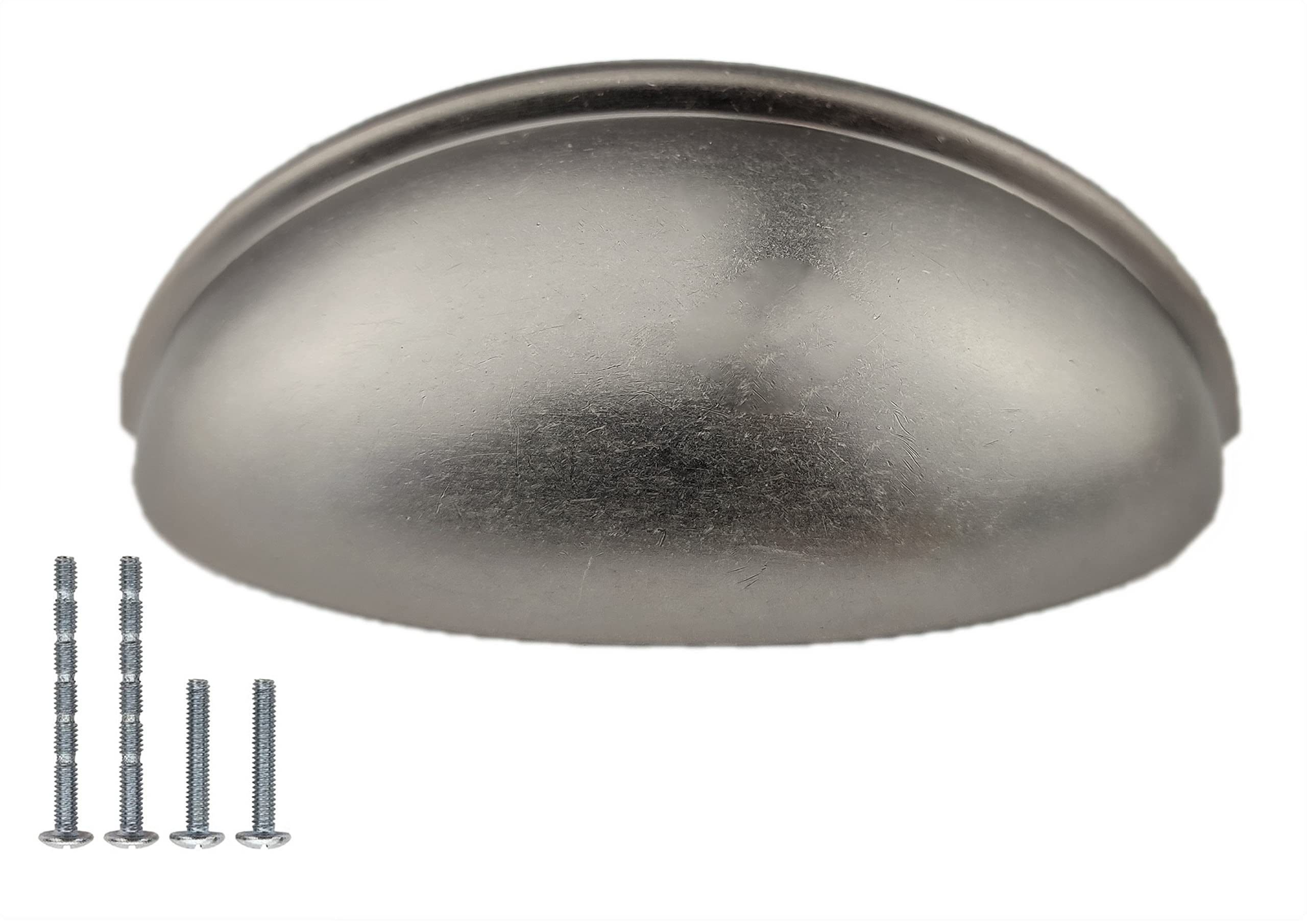 French Furniture Fittings Set of 6 French Style Cup Handles for Kitchen cabinets - 76mm CC Size, Perfect for Drawers and Doors, Screws Included