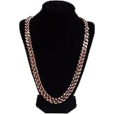 Ikkao 1 Pure Copper Cuban Link Necklace Heavy Solid Statement Jewelry Chain 24" Unisex 148 Grams of Pure Copper Weight per Piece