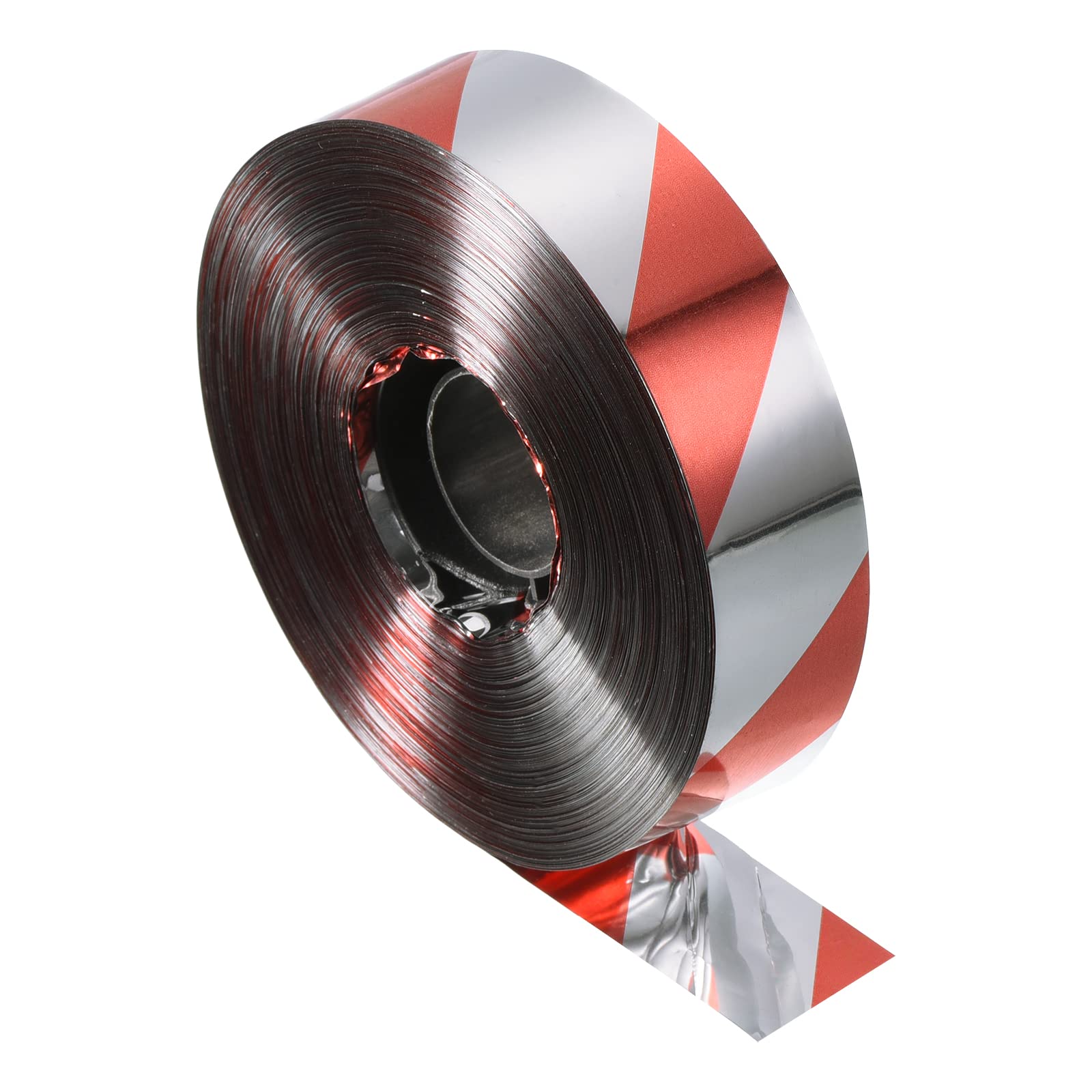 PATIKIL Bird Reflective Scare Tape, 984ft x 0.9" PET Double Sided Repelling Ribbon Keep Away Bird for Garden Farm Home, Red Silver