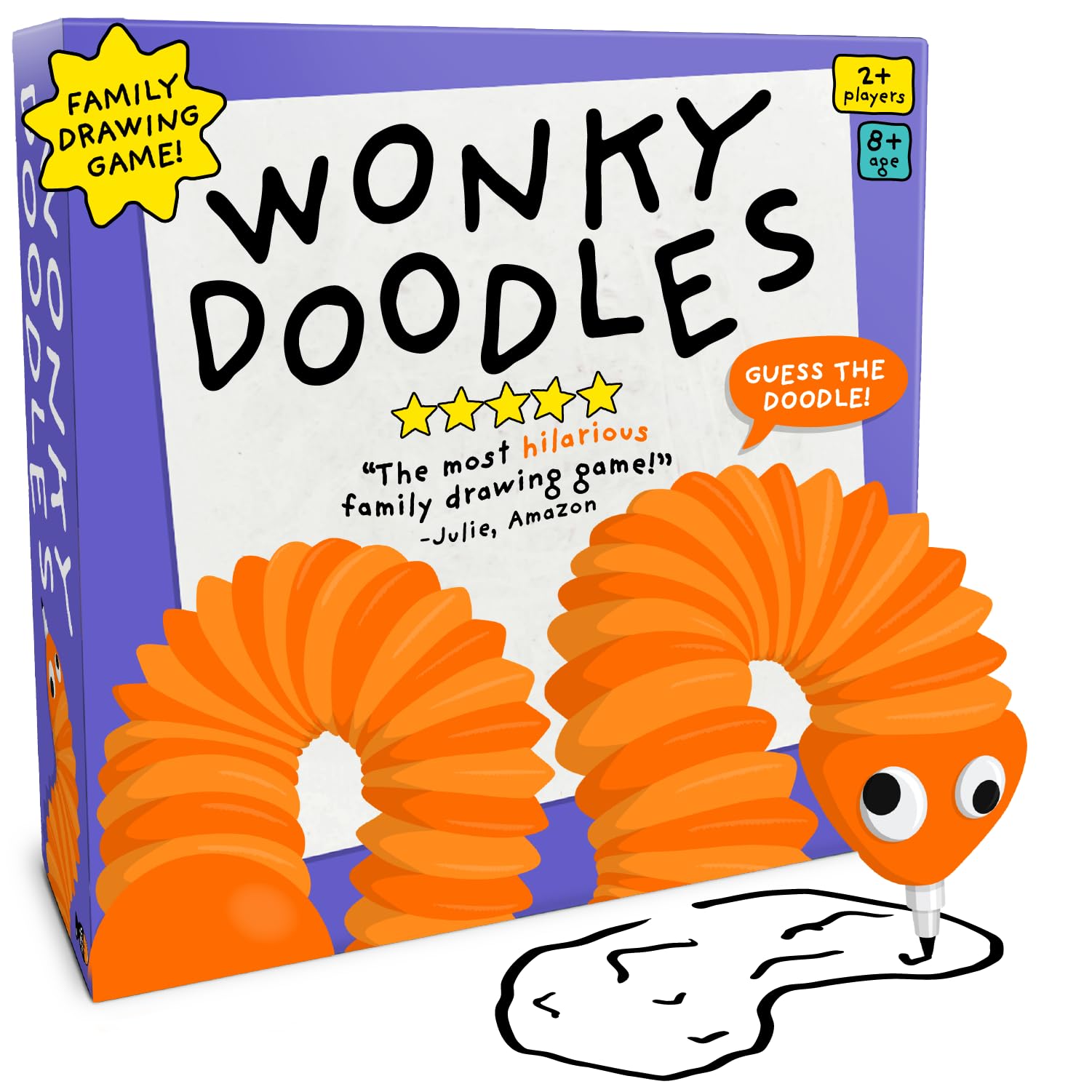 Lucky Egg Wonky Doodles – Hilarious Drawing Games for Family Game Night & Parties – Family Board Games for Adults with Wonky Doodler, 150 Word Cards & Whiteboard – Fun Game for Groups Ages 8+