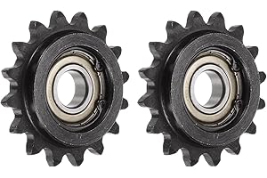 uxcell 2pcs ANSI #35 / DIN(ISO)06C Roller Chain Idler Sprocket 12mm Bore, 3/8" Pitch, Hardened 16 Tooth Tensioner Sprocket, I