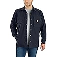 Carhartt Men's Rugged Flex Relaxed Fit Canvas Fleece-Lined Snap-Front Shirt Jac