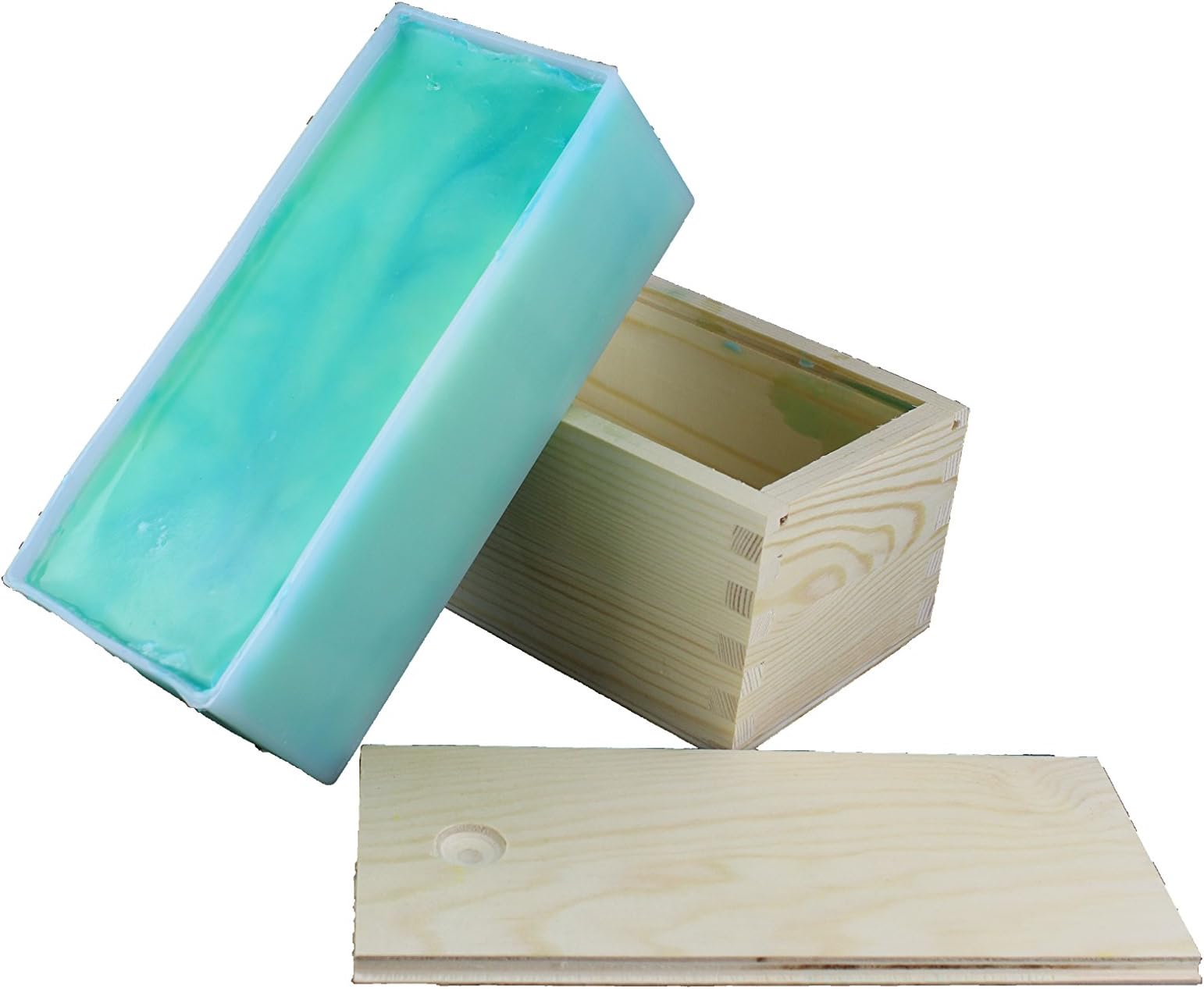 Plain Wooden Covers Soap Moulds with Silicone Insert and Lid with 800ml Capacity