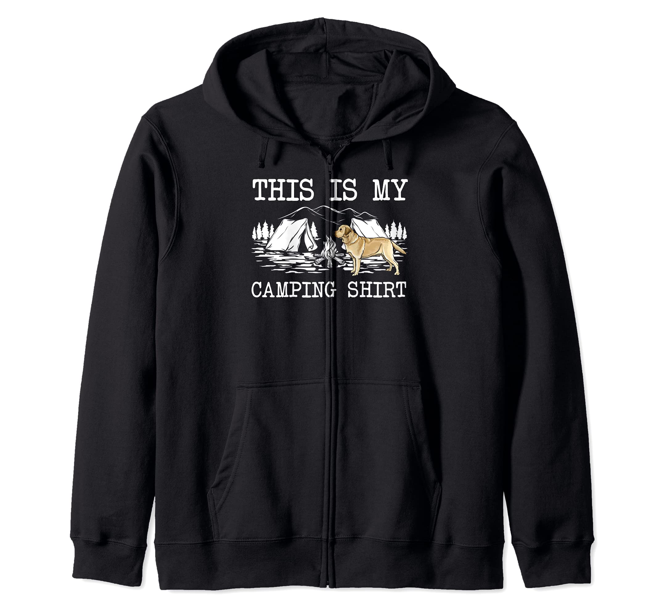 Campfire Yellow Labrador Retriever Dog This Is My Camping Zip Hoodie