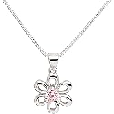 Cherished Moments .925 Sterling Silver Daisy Simulated Birthstone Necklace